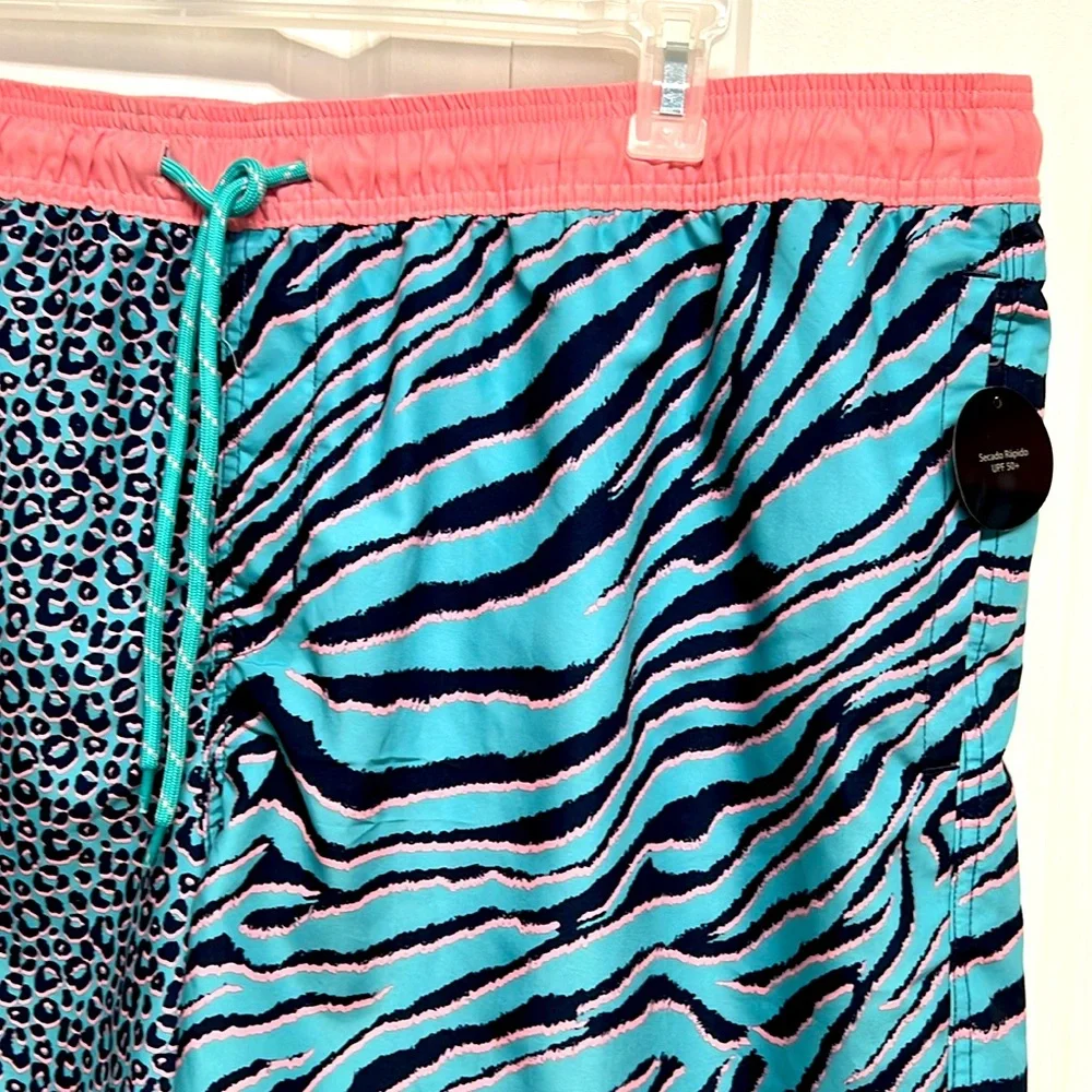 No Boundaries Mulit Color Animal Print Board Swimming Trunks Size 2XL NWT